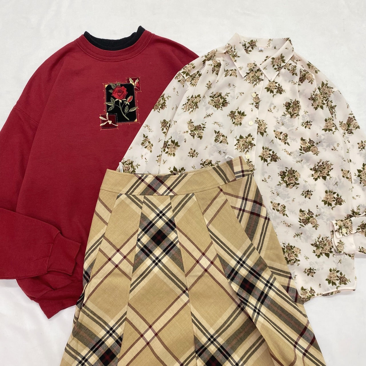 古着の森　3点セット VERYコラボ 】トリアセ ダブルジョーゼット ノーカラー