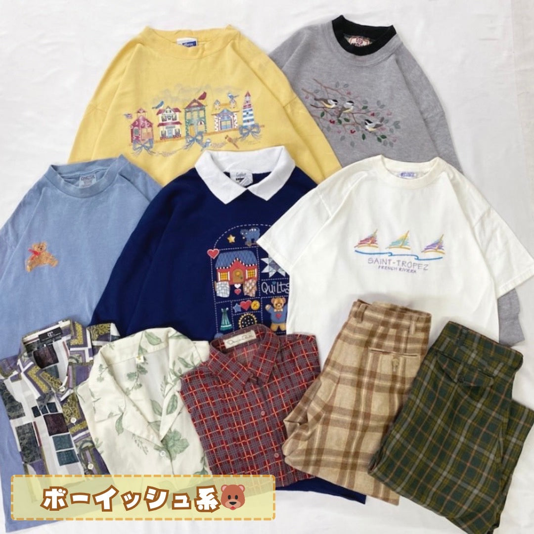 レトロ ガーリー かわいい 可愛い ボーイッシュ プレッピー 純喫茶 くま ねこ お花 おでかけ 女の子 女子 古着 古着屋、古着販売、古着卸 コーデ コーディネート 普段着 埼玉 久喜 株式会社叶 東京 麻布 EC オンライン 通販 昭和レトロ 古着屋ないしょ。
