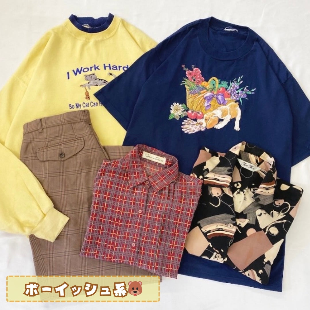 レトロ ガーリー かわいい 可愛い ボーイッシュ プレッピー 純喫茶 くま ねこ お花 おでかけ 女の子 女子 古着 古着屋、古着販売、古着卸 コーデ コーディネート 普段着 埼玉 久喜 株式会社叶 東京 麻布 EC オンライン 通販 昭和レトロ 古着屋ないしょ。