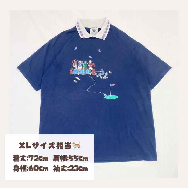 ねこちゃんとゴルフを楽しむ日のTシャツ