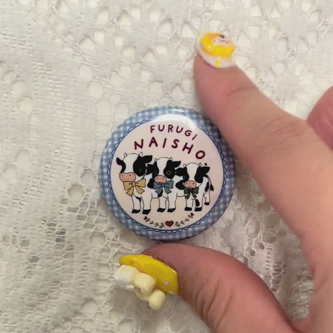 🐄ないしょ。オリジナル缶バッチ3個セット🐄